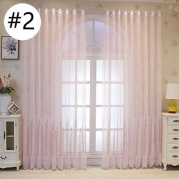 Rideaux Décoratifs En Tulle Brodé De Plantes Pour Fenêtre De Chambre