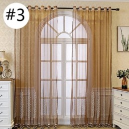 Rideaux Décoratifs En Tulle Brodé De Plantes Pour Fenêtre De Chambre