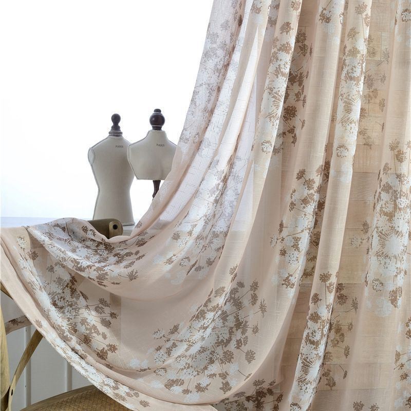 Rideau Moustiquaire En Tulle Motif Pissenlit, Sur Mesure, Pour Salon, Bureau
