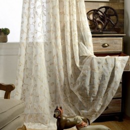 Rideau En Tulle Brodé À...