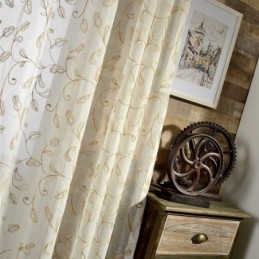 Rideau En Tulle Brodé À Feuilles, Rideau Sur Mesure, Rideau Moderne En Voile De Gaze