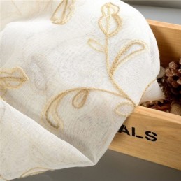 Rideau En Tulle Brodé À Feuilles, Rideau Sur Mesure, Rideau Moderne En Voile De Gaze