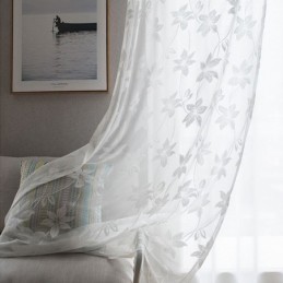 Rideaux En Tulle Fleuri, Rideaux Délicats Pour Chambre À Coucher Et Salon
