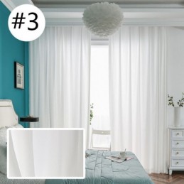 Rideaux De Fenêtre Luxueux En Tulle Transparent De Couleur Unie Pour Salon Et Chambre À Coucher