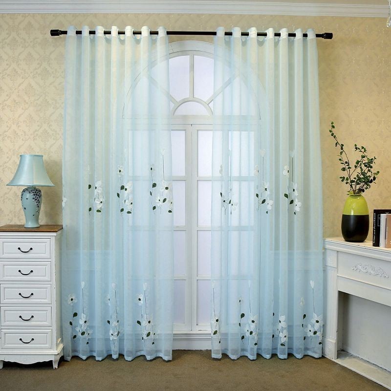 Rideau Transparent À Motif Floral Sur Mesure Pour Décoration De Salon
