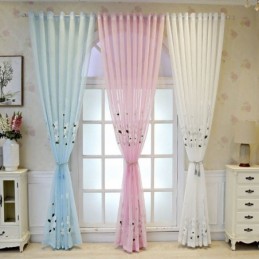 Rideau Transparent À Motif Floral Sur Mesure Pour Décoration De Salon