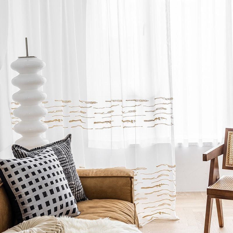 Rideau En Tulle Voile Moderne Sur Mesure, Blanc Transparent Pour Salon Et Chambre À Coucher
