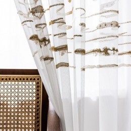 Rideau En Tulle Voile Moderne Sur Mesure, Blanc Transparent Pour Salon Et Chambre À Coucher