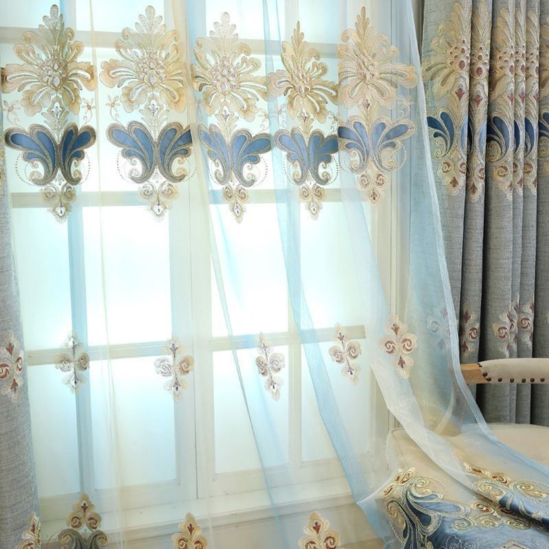 Rideaux Brodés Européens En Tulle Pour Fenêtre, Salon, Chambre À Coucher, Villa