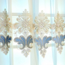 Rideaux Brodés Européens En Tulle Pour Fenêtre, Salon, Chambre À Coucher, Villa