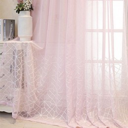 Rideau Transparent Brodé Décoratif Pour Fenêtre, Rideau Sur Mesure Pour Salon