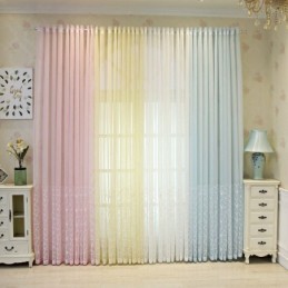 Rideau Transparent Brodé Décoratif Pour Fenêtre, Rideau Sur Mesure Pour Salon
