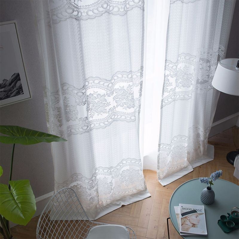 Rideau Floral Moderne Sur Mesure En Tulle Transparent Pour Salon Et Chambre À Coucher