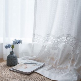 Rideau Floral Moderne Sur Mesure En Tulle Transparent Pour Salon Et Chambre À Coucher