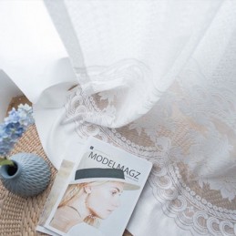 Rideau Floral Moderne Sur Mesure En Tulle Transparent Pour Salon Et Chambre À Coucher