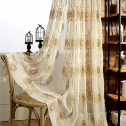 Rideaux Transparents Brodés En Cercle Pour Salon Et Chambre À Coucher