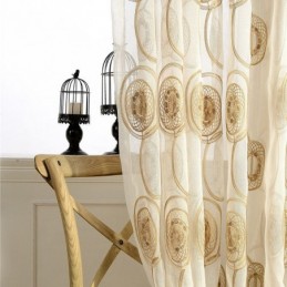 Rideaux Transparents Brodés En Cercle Pour Salon Et Chambre À Coucher