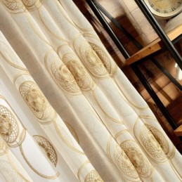 Rideaux Transparents Brodés En Cercle Pour Salon Et Chambre À Coucher