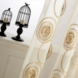Rideaux Transparents Brodés En Cercle Pour Salon Et Chambre À Coucher