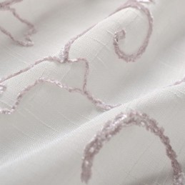 Rideaux En Voile Transparent Blanc Avec Broderie De Vigne Pour Chambre À Coucher