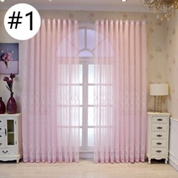 Rideau De Fenêtre De Luxe Transparent Brodé Géométrique En Tulle De Haute Qualité Sur Mesure