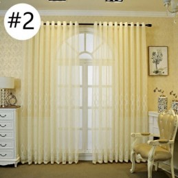 Rideau De Fenêtre De Luxe Transparent Brodé Géométrique En Tulle De Haute Qualité Sur Mesure