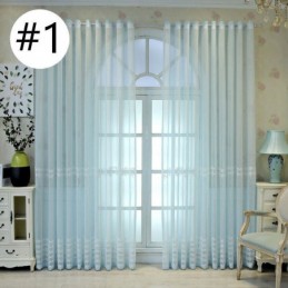 Rideau De Fenêtre De Luxe Transparent Brodé Géométrique En Tulle De Haute Qualité Sur Mesure