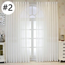 Rideau De Fenêtre De Luxe Transparent Brodé Géométrique En Tulle De Haute Qualité Sur Mesure