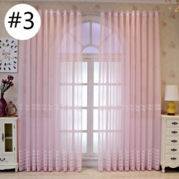 Rideau De Fenêtre De Luxe Transparent Brodé Géométrique En Tulle De Haute Qualité Sur Mesure