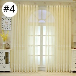 Rideau De Fenêtre De Luxe Transparent Brodé Géométrique En Tulle De Haute Qualité Sur Mesure