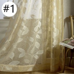 Rideau En Tulle À Feuilles Sur Mesure, Rideau Moderne En Voile De Gaze Pour Fenêtre, Pour Salon, Chambre À Coucher