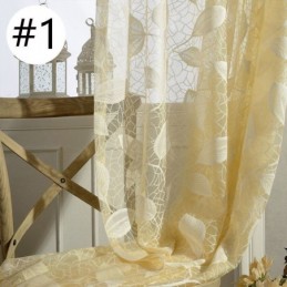 Rideau En Tulle À Feuilles Sur Mesure, Rideau Moderne En Voile De Gaze Pour Fenêtre, Pour Salon, Chambre À Coucher