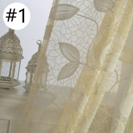 Rideau En Tulle À Feuilles Sur Mesure, Rideau Moderne En Voile De Gaze Pour Fenêtre, Pour Salon, Chambre À Coucher