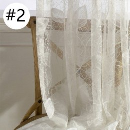 Rideau En Tulle À Feuilles Sur Mesure, Rideau Moderne En Voile De Gaze Pour Fenêtre, Pour Salon, Chambre À Coucher