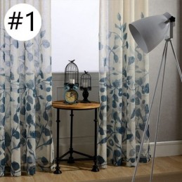 Rideau Imprimé Feuilles Sur Mesure En Tulle Transparent Pour Salon Et Chambre À Coucher