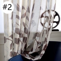 Rideau Imprimé Feuilles Sur Mesure En Tulle Transparent Pour Salon Et Chambre À Coucher