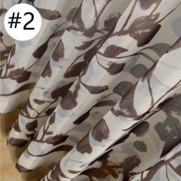 Rideau Imprimé Feuilles Sur Mesure En Tulle Transparent Pour Salon Et Chambre À Coucher