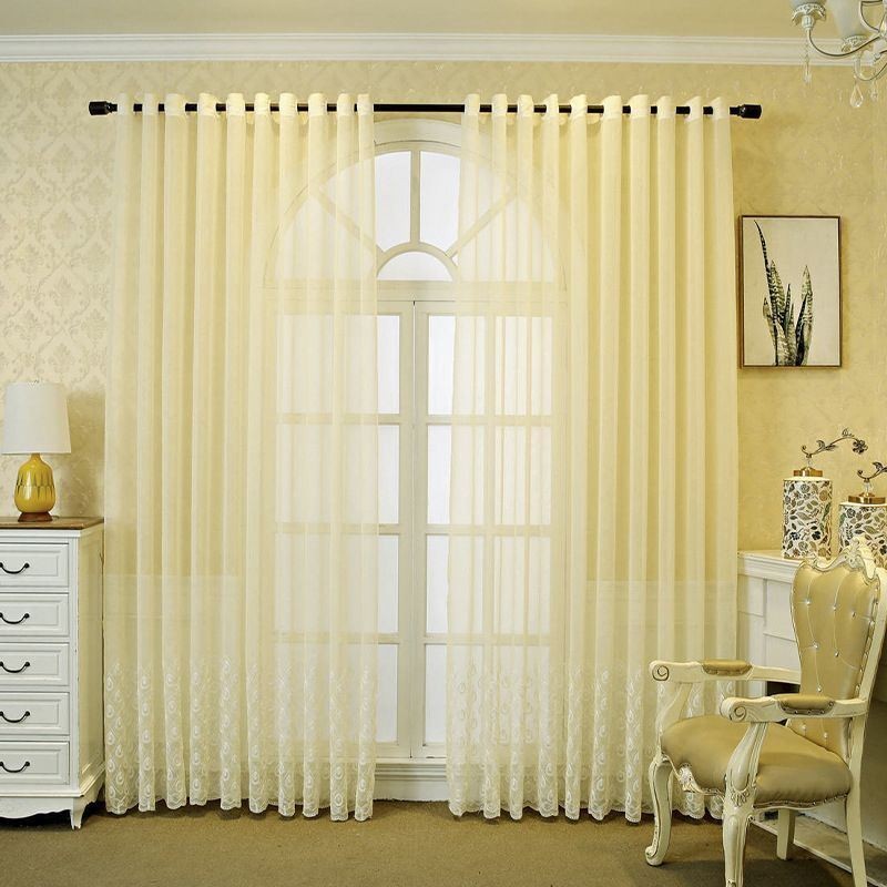 Rideau De Fenêtre Brodé De Luxe Pour Salon, Salle À Manger, Sur Mesure