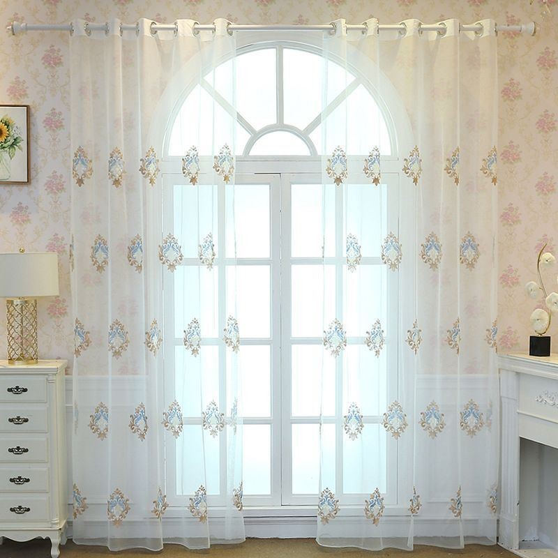 Rideau Transparent Respirant Sur Mesure, Voile Décoratif Européen En Tulle Pour Salon