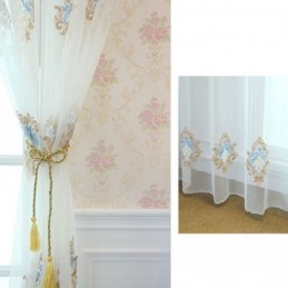 Rideau Transparent Respirant Sur Mesure, Voile Décoratif Européen En Tulle Pour Salon