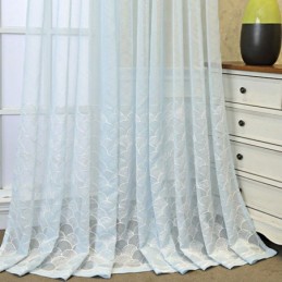 Rideau Transparent Décoratif Brodé En Écailles De Poisson, Sur Mesure, Pour Salon