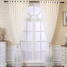 Rideaux Décoratifs En Tulle Brodé De Feuilles Pour Chambre À Coucher