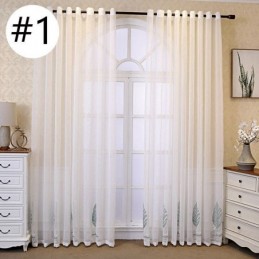 Rideaux Décoratifs En Tulle Brodé De Feuilles Pour Chambre À Coucher