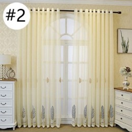 Rideaux Décoratifs En Tulle Brodé De Feuilles Pour Chambre À Coucher
