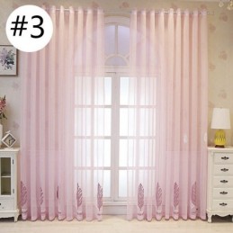 Rideaux Décoratifs En Tulle Brodé De Feuilles Pour Chambre À Coucher
