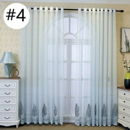 Rideaux Décoratifs En Tulle Brodé De Feuilles Pour Chambre À Coucher