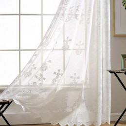 Rideau En Tulle Brodé À Fleurs, Rideau Sur Mesure, Voile Transparent De Luxe