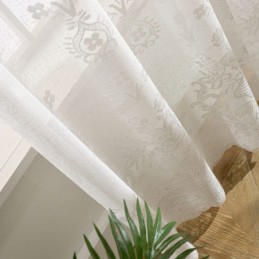Rideau En Tulle Brodé À Fleurs, Rideau Sur Mesure, Voile Transparent De Luxe