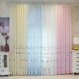 Rideau Transparent Décoratif Brodé De Poissons Pour Fenêtre, Rideau Sur Mesure Pour Salon