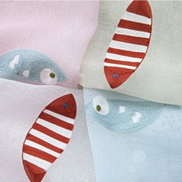 Rideau Transparent Décoratif Brodé De Poissons Pour Fenêtre, Rideau Sur Mesure Pour Salon